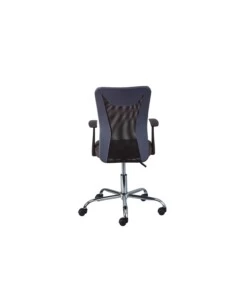 Poltroncina ufficio nera con braccioli e ruote, 55x54,5x85-95 cm